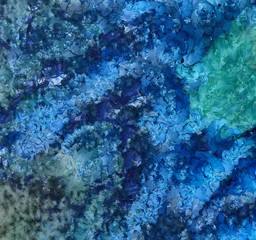 Detailed close-up grunge clouds abstract background. Dry brush strokes hand drawn oil painting on canvas texture. Creative simple pattern for graphic work, web design or wallpaper. Chaotic splashes.