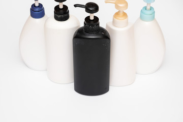 Beauty skin care shampoo bottle on white background