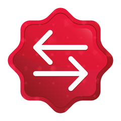 Transfer arrow icon misty rose red starburst sticker button