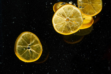 Yellow lemon slices