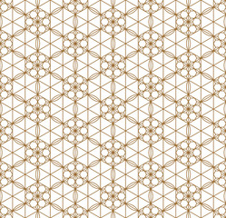 Seamless japanese pattern shoji kumiko in golden.