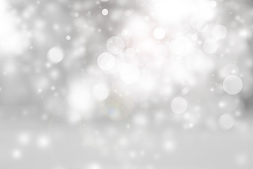 Naklejka na ściany i meble white blur abstract background. Bokeh Christmas blurred beautiful shiny Christmas lights