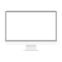 Computer display with blank screen. Front view. Computer screen isolated on white background vector eps10