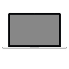  Laptop computer with grey screen, high quality vector eps10. Computer notebook opened icon. computer realistic style icon vector.