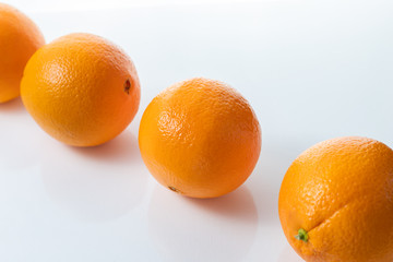 Oranges on a white background