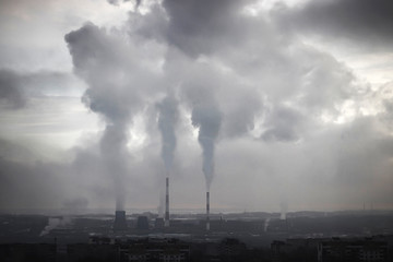 Air pollution. Smoke. Ecological catastrophy.