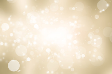 white bokeh blur background / Circle light on yellow background / Light gold sparkle background