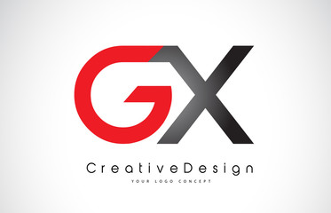 Obraz premium Red and Black GX G X Letter Logo Design. Creative Icon Modern Letters Vector Logo.