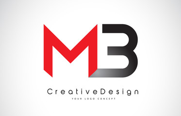 Red and Black MB M B Letter Logo Design. Creative Icon Modern Letters Vector Logo.