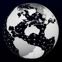Naklejka premium Transparent model of Planet Earth. 3D rendering.
