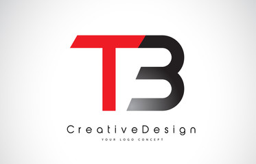 Red and Black TB T B Letter Logo Design. Creative Icon Modern Letters Vector Logo.