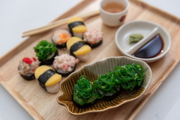 Sushi Set,Japanese sushi,Sushi on black stone,Japanese sushi on black stone 