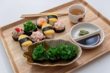 Sushi Set,Japanese sushi,Sushi on black stone,Japanese sushi on black stone 