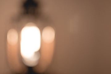 blurred lamp in the background with copy space. soft focus background.