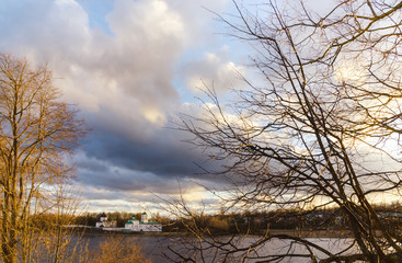 Pskov. The Spaso-Mirozhsky Zavelichsky monastery. Spring time.