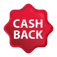 Cash Back misty rose red starburst sticker button