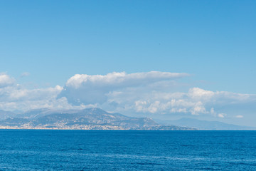 Naklejka na ściany i meble Seacoast of Antibes in a sunny winter day