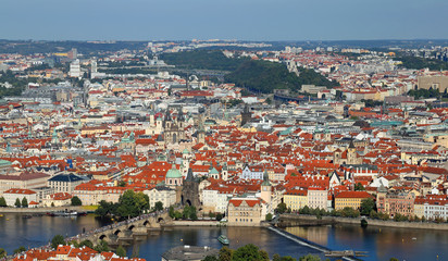Fototapeta na wymiar Prague City in Czech Republic with charles bridge