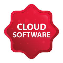 Cloud Software misty rose red starburst sticker button
