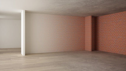 Obraz premium Interior design renovation, before and after, repair and wall painting, parquet flooring, steps of development, home renewal concept idea background with copy space