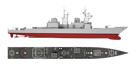 warship isolated on white © petrovk