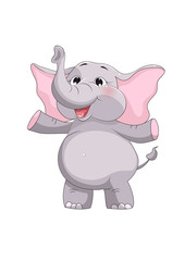 Greeting card cute cartoon Elephant.