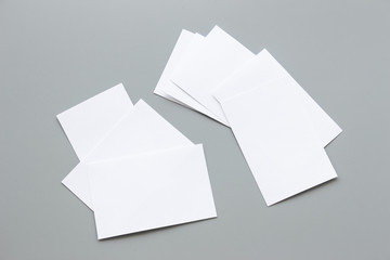 Blank portrait mock-up paper. brochure magazine isolated on gray, changeable background / white paper isolated on gray