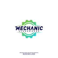 Gear Logo Design Concepts. Mechanical Gear Logo Template Vector. Icon Symbol