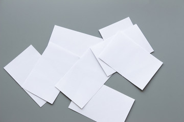 Blank portrait mock-up paper. brochure magazine isolated on gray, changeable background / white paper isolated on gray