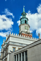 Fototapeta na wymiar Tower of Renaissance town hall in Poznan.
