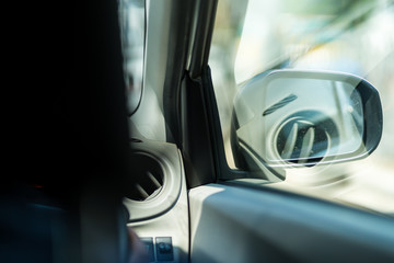 Close up image of a car door opener.