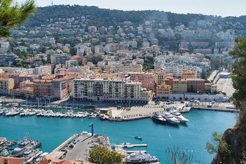 Nice, France - AUGUST 12, 2018: Port de Nice Lympia from the top