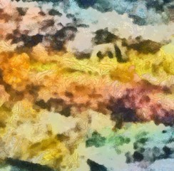 Vintage grunge background texture, abstract fancy oil pattern, shape colorful backdrop, simple design template in pastel color tones, close up macro concrete. HD wallpaper. Stock.