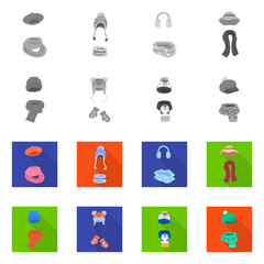 Vector illustration of clothes  and texture icon. Collection of clothes  and weather  vector icon for stock.