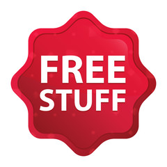 Free Stuff misty rose red starburst sticker button