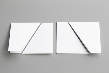 Blank portrait mock-up paper. brochure magazine isolated on gray, changeable background / white paper isolated on gray