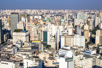 Naklejka premium Sao Paulo, Brazil, May 03, 2013. View of Skyline downtown of Sao Paulo city