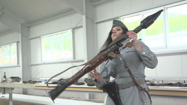 Cold War - Female Officer aim with rocket launcher