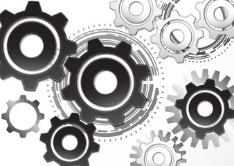 Vector illustration of gear wheel-gear on a white background. Mechanical engineering technology symbol.
