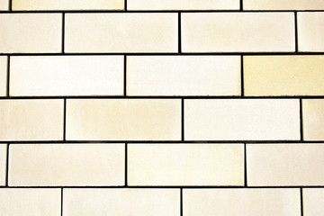 Close up view of white brick wall background with copy space