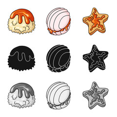 Isolated object of confectionery and culinary icon. Collection of confectionery and product vector icon for stock.