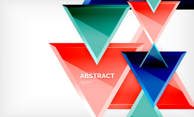 Triangular low poly background design, multicolored triangles