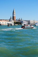 view from boat to Italy beauty, boats and typical canal street in Venice, Venezia. vintage capture