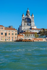 Fototapeta na wymiar Venice, view of the the Grand canal and cathedral Santa Maria della Salute