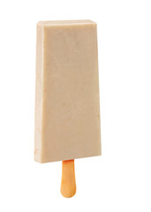 Stick ice cream amarulla flavor isolated on wood background. Mexican Pallets