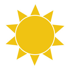 Flat sun icon. Sun pictogram. Template vector illustration. 