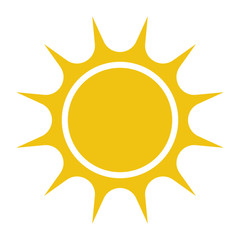 Flat sun icon. Sun pictogram. Template vector illustration. 