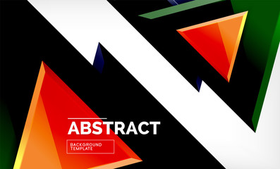 Flying triangles compostion geometric background