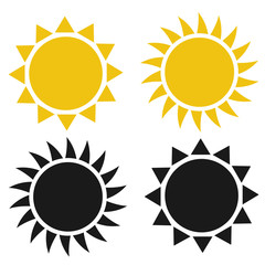 Flat sun icon. Sun pictogram.Template vector illustration. 