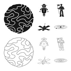 Isolated object of astronomy and technology  symbol. Set of astronomy and sky stock symbol for web.